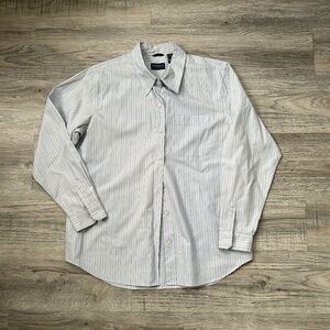 Liz Claiborne Women's Stripe  Button Down Shirt Sz L
